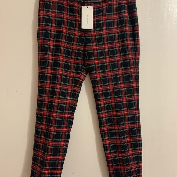 red plaid pants zara